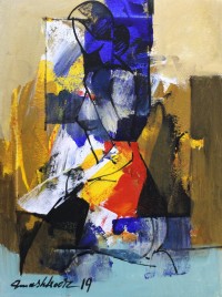 Mashkoor Raza, 12 x 16 Inch, Oil on Canvas, Abstract Painting, AC-MR-269